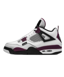 Air Jordan 4 PSG Blancas Negras y Granate, vista lateral