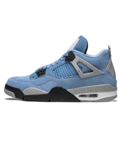 Air Jordan 4 University Blue Azules y Grises, vista lateral