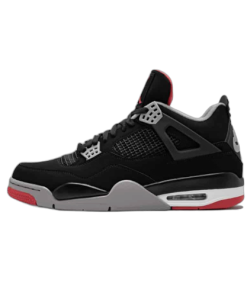 Air Jordan 4 Bred Negras y Rojas, vista lateral