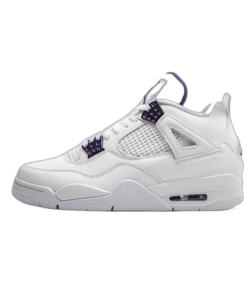Air Jordan 4 Metallic Purple Blancas y Moradas, vista lateral